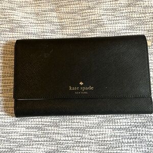 Kate Spade black clutch wallet. Pre owned